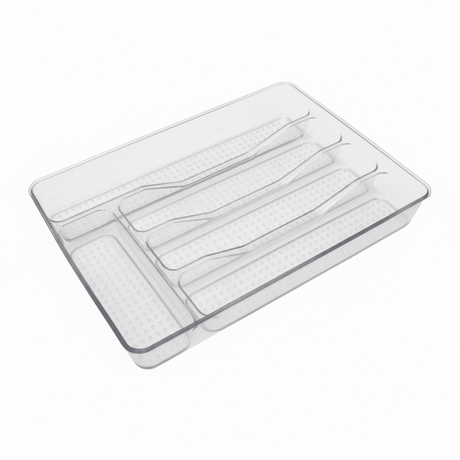 AKDC Plastic Cutlery Storage Tray Kitchen Drawer Organizer– 33×24×4cm - Transparent - Al Kabayel Discount CentreAKDC Plastic Cutlery Storage Tray Kitchen Drawer Organizer– 33×24×4cm - TransparentOrganizers & AccessoriesAKDCAl Kabayel Discount Centre