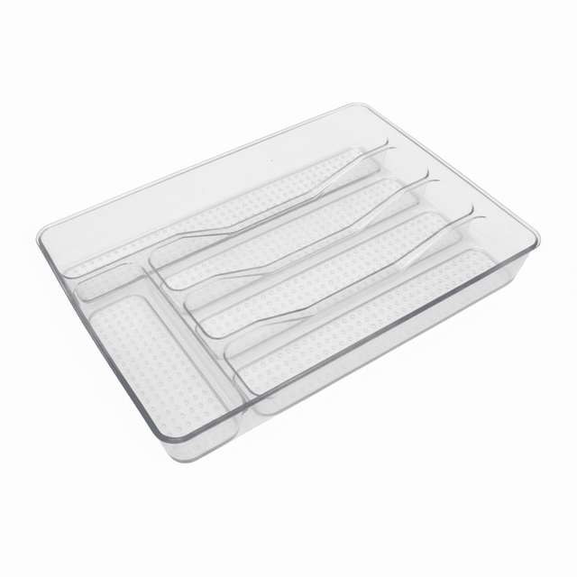 AKDC Plastic Cutlery Storage Tray Kitchen Drawer Organizer– 33×24×4cm - Transparent - Al Kabayel Discount CentreAKDC Plastic Cutlery Storage Tray Kitchen Drawer Organizer– 33×24×4cm - TransparentOrganizers & AccessoriesAKDCAl Kabayel Discount Centre