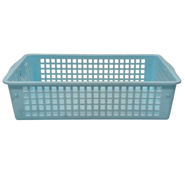AKDC Plastic Fruit Vegetable Tray Storage Basket - 24cmX15cmX6cm - Cyan - Al Kabayel Discount CentreAKDC Plastic Fruit Vegetable Tray Storage Basket - 24cmX15cmX6cm - CyanOrganizers & AccessoriesAKDCAl Kabayel Discount Centre