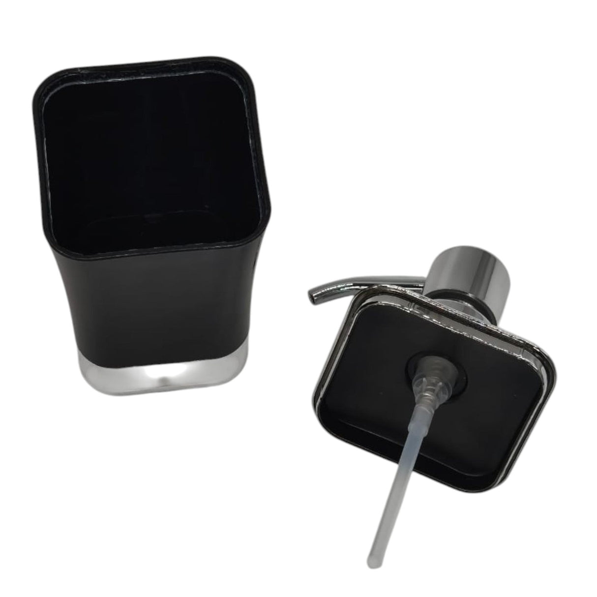 AKDC Plastic Liquid Soap Dispenser for Bathroom & Kitchen Sink, Dish Soap Dispenser With Easy - to - Press Pump - 300ML - Black&Silver - Al Kabayel Discount CentreAKDC Plastic Liquid Soap Dispenser for Bathroom & Kitchen Sink, Dish Soap Dispenser With Easy - to - Press Pump - 300ML - Black&SilverHome DÃ©cor AccentsAKDCAl Kabayel Discount Centre