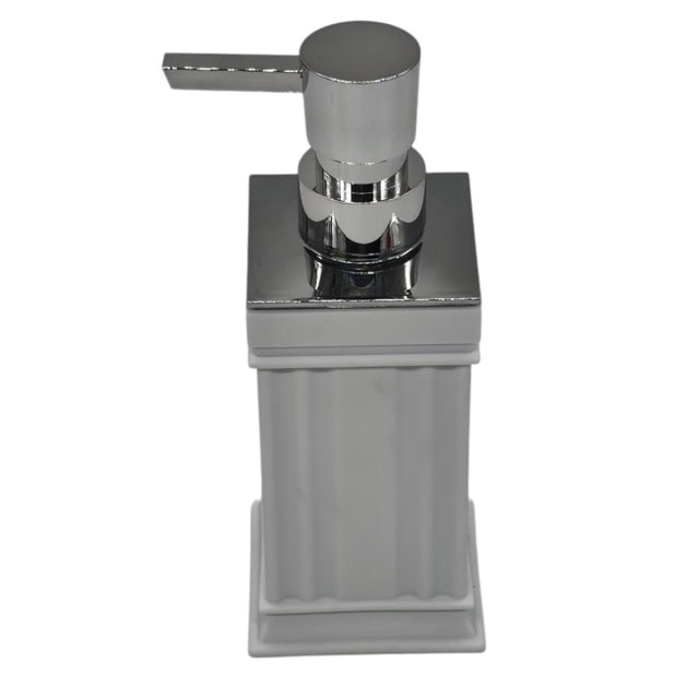 AKDC Plastic Liquid Soap Dispenser for Bathroom & Kitchen Sink, Dish Soap Dispenser With Easy - to - Press Pump - 400ML - White&Silver - Al Kabayel Discount CentreAKDC Plastic Liquid Soap Dispenser for Bathroom & Kitchen Sink, Dish Soap Dispenser With Easy - to - Press Pump - 400ML - White&SilverHome DÃ©cor AccentsAKDCAl Kabayel Discount Centre