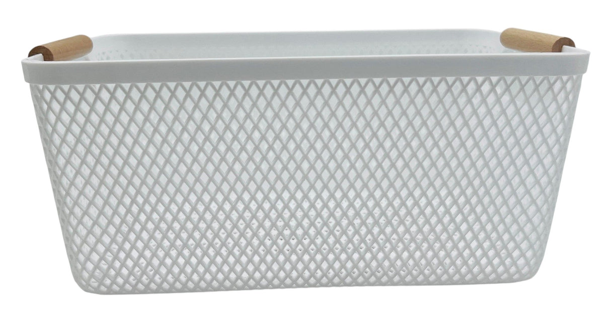 AKDC Plastic Storage Basket 32cm*18cm*14.5cm, White - Al Kabayel Discount CentreAKDC Plastic Storage Basket 32cm*18cm*14.5cm, WhiteOrganizers & AccessoriesAKDCAl Kabayel Discount Centre