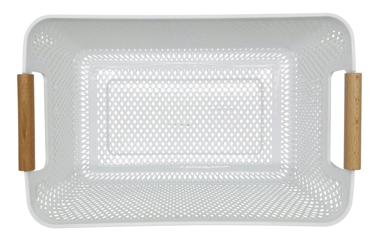 AKDC Plastic Storage Basket 32cm*18cm*14.5cm, White - Al Kabayel Discount CentreAKDC Plastic Storage Basket 32cm*18cm*14.5cm, WhiteOrganizers & AccessoriesAKDCAl Kabayel Discount Centre
