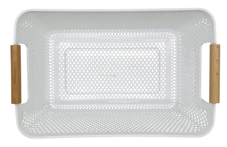 AKDC Plastic Storage Basket 32cm*18cm*14.5cm, White - Al Kabayel Discount CentreAKDC Plastic Storage Basket 32cm*18cm*14.5cm, WhiteOrganizers & AccessoriesAKDCAl Kabayel Discount Centre