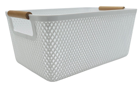 AKDC Plastic Storage Basket 32cm*18cm*14.5cm, White - Al Kabayel Discount CentreAKDC Plastic Storage Basket 32cm*18cm*14.5cm, WhiteOrganizers & AccessoriesAKDCAl Kabayel Discount Centre