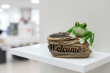 AKDC Polyresin Frog with Welcome Board Decorative Showpiece – Playful Garden, Balcony & Home Accent, 24 × 18 cm - Al Kabayel Discount CentreAKDC Polyresin Frog with Welcome Board Decorative Showpiece – Playful Garden, Balcony & Home Accent, 24 × 18 cmHome Décor AccentsAKDCAl Kabayel Discount Centre