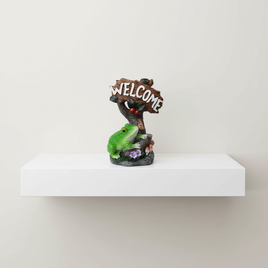 AKDC Polyresin Frog with Welcome Board Showpiece – Whimsical Decorative Accent for Home Entrance & Garden, 26 cm - Al Kabayel Discount CentreAKDC Polyresin Frog with Welcome Board Showpiece – Whimsical Decorative Accent for Home Entrance & Garden, 26 cmHome Décor AccentsAKDCAl Kabayel Discount Centre