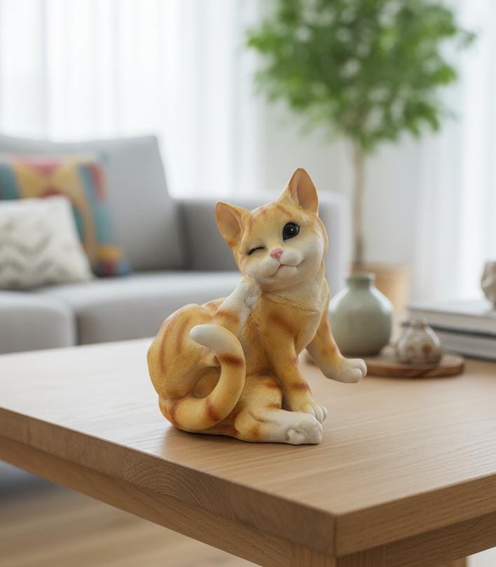 AKDC Polyresin Orange Cat Figurine – Lifelike Animal Home Décor Statue 17 cm - Al Kabayel Discount CentreAKDC Polyresin Orange Cat Figurine – Lifelike Animal Home Décor Statue 17 cmHome Décor AccentsAKDCAl Kabayel Discount Centre