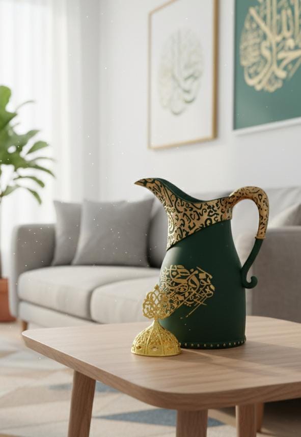 AKDC POP Decorative Incense Burner – Kettle Shape – Dark Green – 23 cm Premium Aroma Holder - Al Kabayel Discount CentreAKDC POP Decorative Incense Burner – Kettle Shape – Dark Green – 23 cm Premium Aroma HolderIncense BurnerAKDCAl Kabayel Discount Centre
