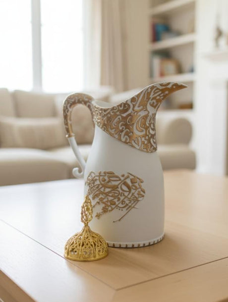 AKDC POP Decorative Incense Burner – Kettle Shape – White – 23 cm Elegant Home Burner - Al Kabayel Discount CentreAKDC POP Decorative Incense Burner – Kettle Shape – White – 23 cm Elegant Home BurnerIncense BurnerAKDCAl Kabayel Discount Centre