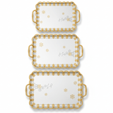 AKDC Premium 3 - Piece Rectangular Silver Stainless Steel Serving Tray Set with Elegant Golden Handles, Multipurpose Serving Platters for Food Tea Coffee & Drinks – 35 x 25 cm, 41 x 28 cm, 48 x 34 cm - Al Kabayel Discount CentreAKDC Premium 3 - Piece Rectangular Silver Stainless Steel Serving Tray Set with Elegant Golden Handles, Multipurpose Serving Platters for Food Tea Coffee & Drinks – 35 x 25 cm, 41 x 28 cm, 48 x 34 cmServing TraysAKDCAl Kabayel Discount Centre