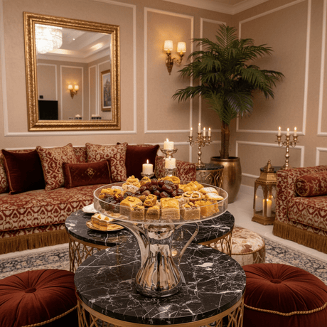 AKDC Premium Acrylic Dessert Tray with Decorative Silver Metal Dallah Base for Luxury Serving – 25×20 cm - Al Kabayel Discount CentreAKDC Premium Acrylic Dessert Tray with Decorative Silver Metal Dallah Base for Luxury Serving – 25×20 cmServing TraysAKDCAl Kabayel Discount Centre