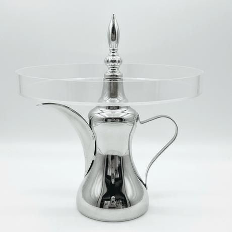 AKDC Premium Acrylic Dessert Tray with Decorative Silver Metal Dallah Base for Luxury Serving – 25×20 cm - Al Kabayel Discount CentreAKDC Premium Acrylic Dessert Tray with Decorative Silver Metal Dallah Base for Luxury Serving – 25×20 cmServing TraysAKDCAl Kabayel Discount Centre
