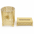 AKDC Premium Acrylic Dustbin with Gold Metal Base and Tissue Box Set for Bathroom, Office and Home Décor – Dustbin 28×22 cm, Tissue Box 26×13 cm - Al Kabayel Discount CentreAKDC Premium Acrylic Dustbin with Gold Metal Base and Tissue Box Set for Bathroom, Office and Home Décor – Dustbin 28×22 cm, Tissue Box 26×13 cmOrganizers & AccessoriesAKDCAl Kabayel Discount Centre