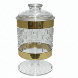 AKDC Premium Acrylic Footed Storage Canister with Decorative Gold Design and Secure Lid Clear Finish 15 × 11 cm - Al Kabayel Discount CentreAKDC Premium Acrylic Footed Storage Canister with Decorative Gold Design and Secure Lid Clear Finish 15 × 11 cmJars & Food SaversAKDCAl Kabayel Discount Centre
