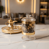 AKDC Premium Acrylic Footed Storage Canister with Decorative Gold Design and Secure Lid Clear Finish 15 × 11 cm - Al Kabayel Discount CentreAKDC Premium Acrylic Footed Storage Canister with Decorative Gold Design and Secure Lid Clear Finish 15 × 11 cmJars & Food SaversAKDCAl Kabayel Discount Centre