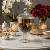 AKDC Premium Acrylic Footed Storage Canister with Decorative Gold Design and Secure Lid Clear Finish 18 × 13 cm - Al Kabayel Discount CentreAKDC Premium Acrylic Footed Storage Canister with Decorative Gold Design and Secure Lid Clear Finish 18 × 13 cmJars & Food SaversAKDCAl Kabayel Discount Centre