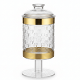 AKDC Premium Acrylic Footed Storage Canister with Decorative Gold Design and Secure Lid Clear Finish 19 × 11 cm - Al Kabayel Discount CentreAKDC Premium Acrylic Footed Storage Canister with Decorative Gold Design and Secure Lid Clear Finish 19 × 11 cmJars & Food SaversAKDCAl Kabayel Discount Centre