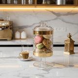 AKDC Premium Acrylic Footed Storage Canister with Decorative Gold Design and Secure Lid Clear Finish 19 × 11 cm - Al Kabayel Discount CentreAKDC Premium Acrylic Footed Storage Canister with Decorative Gold Design and Secure Lid Clear Finish 19 × 11 cmJars & Food SaversAKDCAl Kabayel Discount Centre