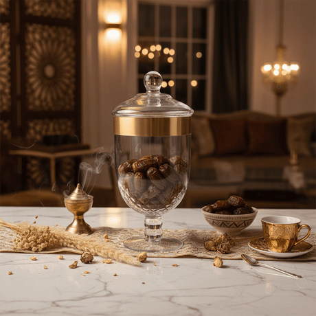 AKDC Premium Acrylic Footed Storage Canister with Decorative Gold Design and Secure Lid Clear Finish 22 × 13 cm - Al Kabayel Discount CentreAKDC Premium Acrylic Footed Storage Canister with Decorative Gold Design and Secure Lid Clear Finish 22 × 13 cmJars & Food SaversAKDCAl Kabayel Discount Centre