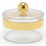 AKDC Premium Acrylic Storage Canister with Decorative Gold Design and Lid Compact Container 14 × 7.5 cm - Al Kabayel Discount CentreAKDC Premium Acrylic Storage Canister with Decorative Gold Design and Lid Compact Container 14 × 7.5 cmJars & Food SaversAKDCAl Kabayel Discount Centre