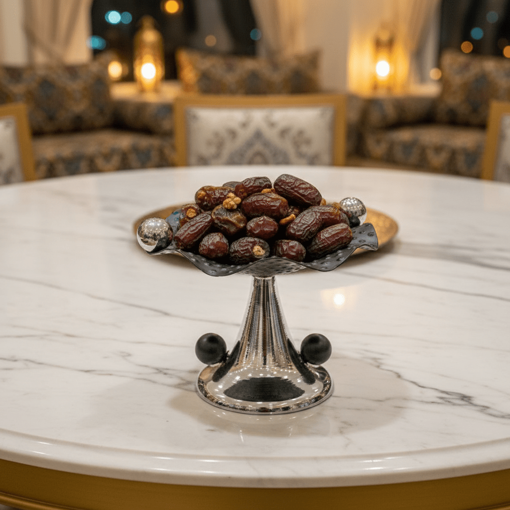 AKDC Premium Black and Silver Metal Footed Candy Serving Tray with Modern Finish for Home and Events – 20×15 cm - Al Kabayel Discount CentreAKDC Premium Black and Silver Metal Footed Candy Serving Tray with Modern Finish for Home and Events – 20×15 cmServing TraysAKDCAl Kabayel Discount Centre