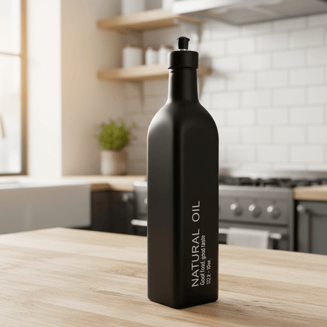 AKDC Premium Black Glass Oil Bottle with Precision Pour Spout – Modern Kitchen Storage, 500ml - Al Kabayel Discount CentreAKDC Premium Black Glass Oil Bottle with Precision Pour Spout – Modern Kitchen Storage, 500mlKitchen Utensils & GadgetsAKDCAl Kabayel Discount Centre