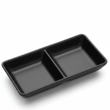 AKDC Premium Black Melamine 2 - Compartment Rectangular Sauce Serving Dish 15×7 cm Durable Restaurant Style - Al Kabayel Discount CentreAKDC Premium Black Melamine 2 - Compartment Rectangular Sauce Serving Dish 15×7 cm Durable Restaurant StyleBowlsAKDCAl Kabayel Discount Centre