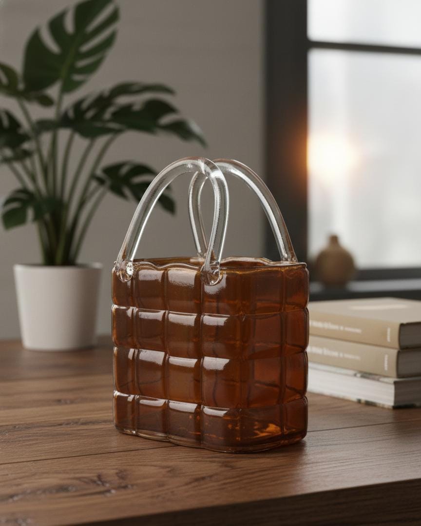 AKDC Premium Brown Glass Bag - Style Statement Vase – 27×19 cm - Al Kabayel Discount CentreAKDC Premium Brown Glass Bag - Style Statement Vase – 27×19 cmFlower/Plant PotsAKDCAl Kabayel Discount Centre