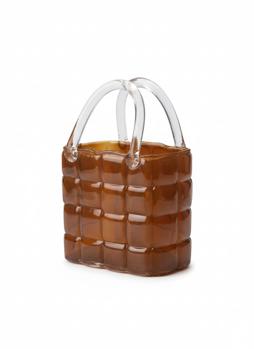 AKDC Premium Brown Glass Bag - Style Statement Vase – 27×19 cm - Al Kabayel Discount CentreAKDC Premium Brown Glass Bag - Style Statement Vase – 27×19 cmFlower/Plant PotsAKDCAl Kabayel Discount Centre