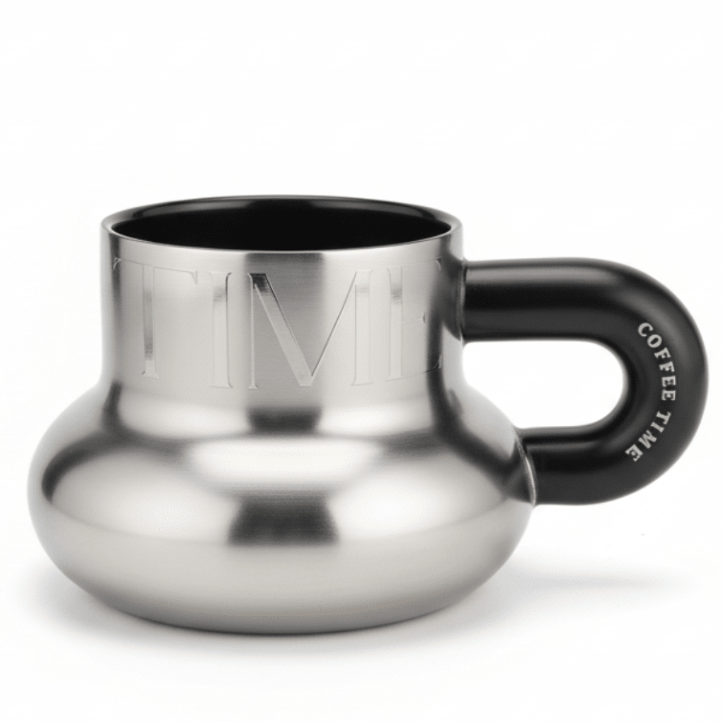 AKDC Premium Ceramic Coffee Mug 400 ml – Elegant Silver and Black Finish with Coffee Time Text, Large Capacity Mug for Tea, Coffee and Hot Beverages - Al Kabayel Discount CentreAKDC Premium Ceramic Coffee Mug 400 ml – Elegant Silver and Black Finish with Coffee Time Text, Large Capacity Mug for Tea, Coffee and Hot BeveragesMugsAKDCAl Kabayel Discount Centre