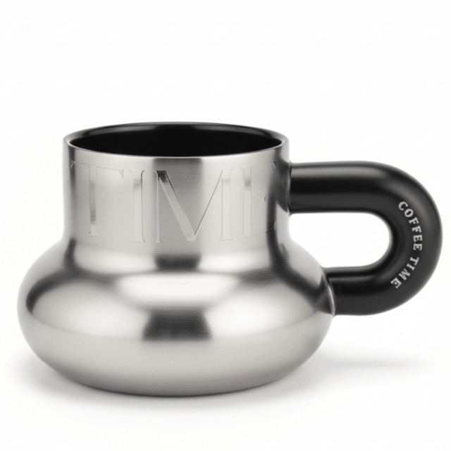 AKDC Premium Ceramic Coffee Mug 400 ml – Elegant Silver and Black Finish with Coffee Time Text, Large Capacity Mug for Tea, Coffee and Hot Beverages - Al Kabayel Discount CentreAKDC Premium Ceramic Coffee Mug 400 ml – Elegant Silver and Black Finish with Coffee Time Text, Large Capacity Mug for Tea, Coffee and Hot BeveragesMugsAKDCAl Kabayel Discount Centre