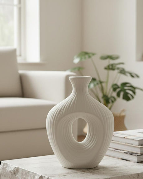 AKDC Premium Chalk - Finish Decorative White Vase – 24×18 cm - Al Kabayel Discount CentreAKDC Premium Chalk - Finish Decorative White Vase – 24×18 cmFlower/Plant PotsAKDCAl Kabayel Discount Centre