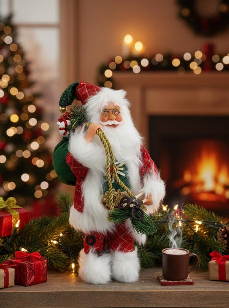 AKDC Premium Christmas Santa Figurine in Festive Red & White Dress – 33 cm - Al Kabayel Discount CentreAKDC Premium Christmas Santa Figurine in Festive Red & White Dress – 33 cmHome Décor AccentsAKDCAl Kabayel Discount Centre