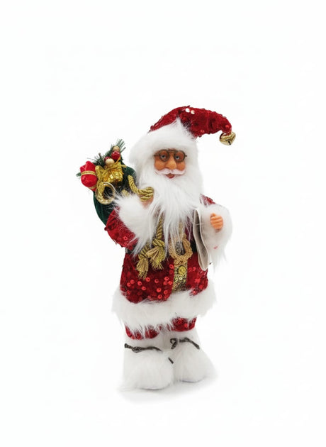 AKDC Premium Christmas Santa Figurine in Sparkling Red Glitter Dress – 33 cm - Al Kabayel Discount CentreAKDC Premium Christmas Santa Figurine in Sparkling Red Glitter Dress – 33 cmHome Décor AccentsAKDCAl Kabayel Discount Centre