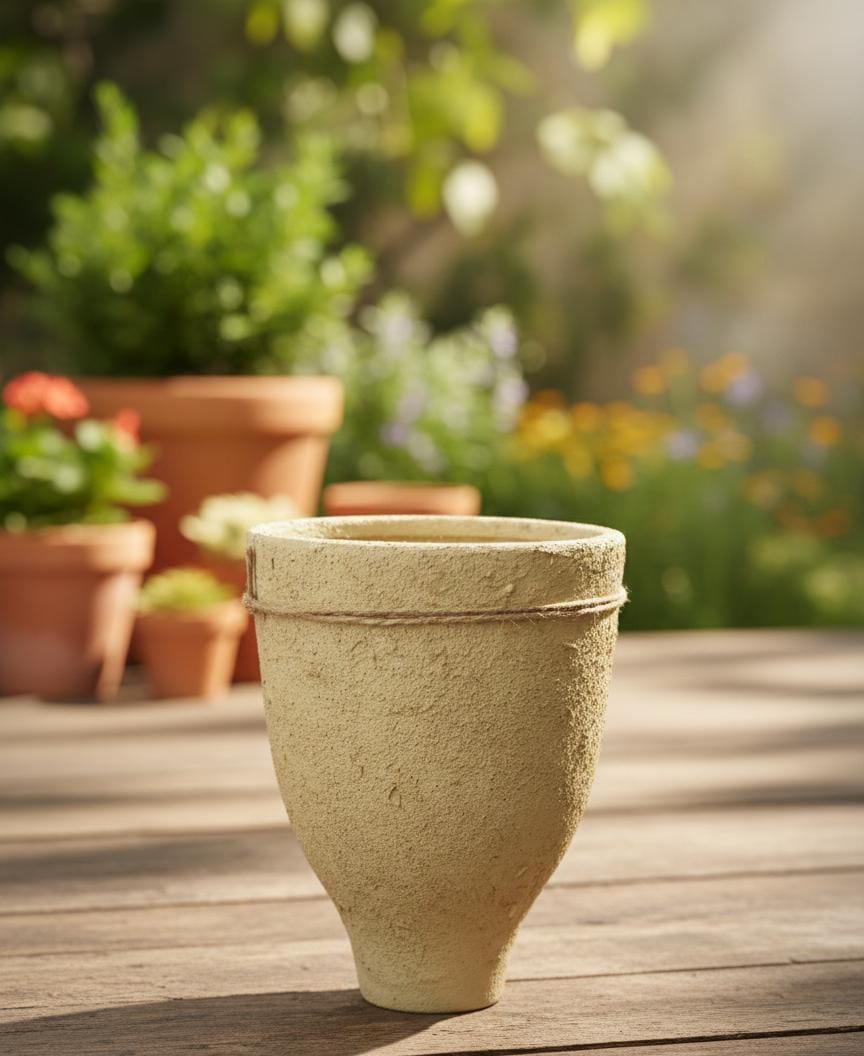 AKDC Premium Clay Plant Pot – Beige Color – 23×16 cm – Sculpted Unique Shape - Al Kabayel Discount CentreAKDC Premium Clay Plant Pot – Beige Color – 23×16 cm – Sculpted Unique ShapeFlower/Plant PotsAKDCAl Kabayel Discount Centre