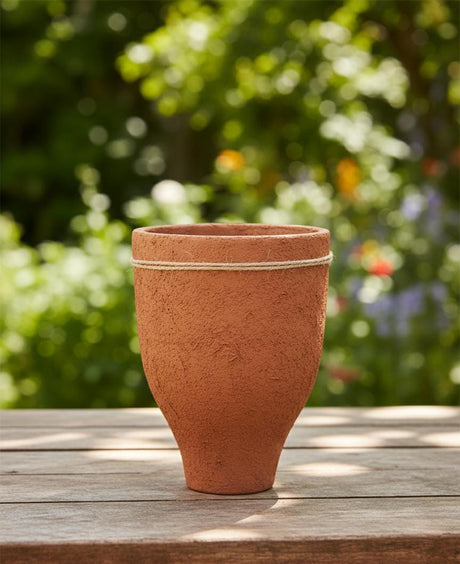 AKDC Premium Clay Plant Pot – Sand Tone – 23×16 cm – Sculpted Unique Shape - Al Kabayel Discount CentreAKDC Premium Clay Plant Pot – Sand Tone – 23×16 cm – Sculpted Unique ShapeFlower/Plant PotsAKDCAl Kabayel Discount Centre