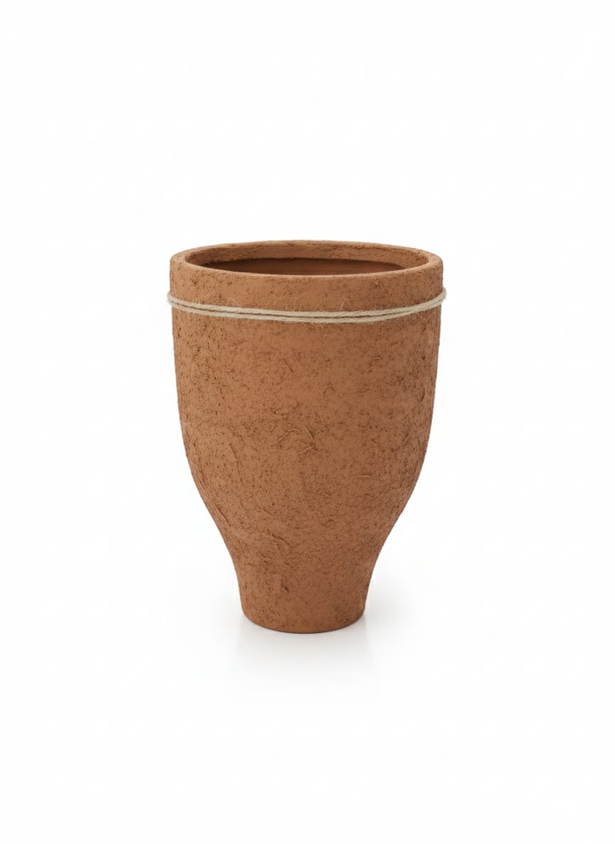 AKDC Premium Clay Plant Pot – Sand Tone – 23×16 cm – Sculpted Unique Shape - Al Kabayel Discount CentreAKDC Premium Clay Plant Pot – Sand Tone – 23×16 cm – Sculpted Unique ShapeFlower/Plant PotsAKDCAl Kabayel Discount Centre