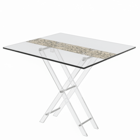 AKDC Premium Clear Acrylic 4 - Piece Foldable Table Set with Gold and Black Ornate Damask Pattern Elegant Space - Saving Design 50x40x47 cm - Al Kabayel Discount CentreAKDC Premium Clear Acrylic 4 - Piece Foldable Table Set with Gold and Black Ornate Damask Pattern Elegant Space - Saving Design 50x40x47 cmOrganizers & AccessoriesAKDCAl Kabayel Discount Centre