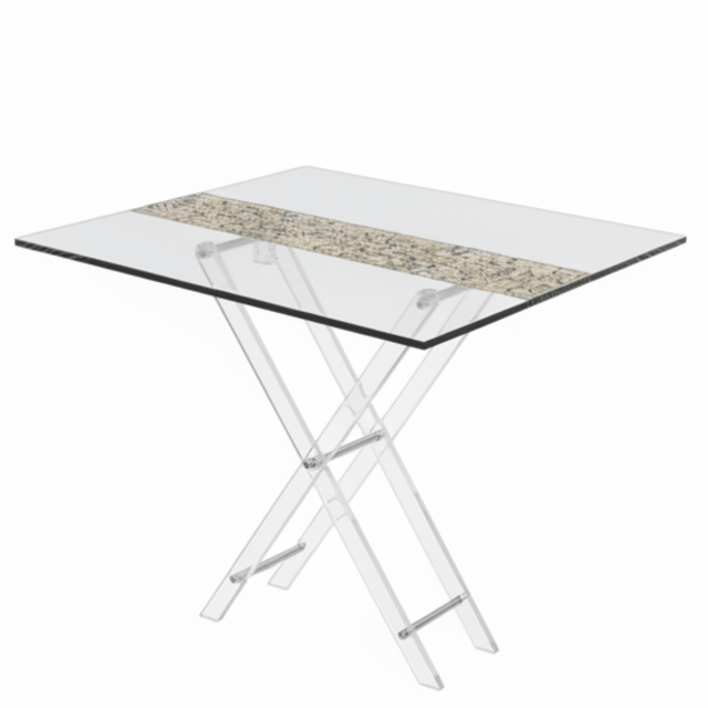 AKDC Premium Clear Acrylic 4 - Piece Foldable Table Set with Gold and Black Ornate Damask Pattern Elegant Space - Saving Design 50x40x47 cm - Al Kabayel Discount CentreAKDC Premium Clear Acrylic 4 - Piece Foldable Table Set with Gold and Black Ornate Damask Pattern Elegant Space - Saving Design 50x40x47 cmOrganizers & AccessoriesAKDCAl Kabayel Discount Centre