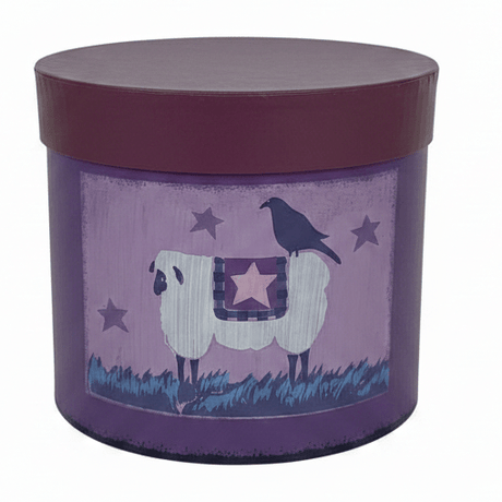AKDC Premium Deep Purple Round Cardboard Gift Box with Primitive Sheep Design Lid for Gift Hampers, Storage & Decorative Packaging – 18.5×18.5 cm - Al Kabayel Discount CentreAKDC Premium Deep Purple Round Cardboard Gift Box with Primitive Sheep Design Lid for Gift Hampers, Storage & Decorative Packaging – 18.5×18.5 cmPacking & Wrapping SuppliesAKDCAl Kabayel Discount Centre