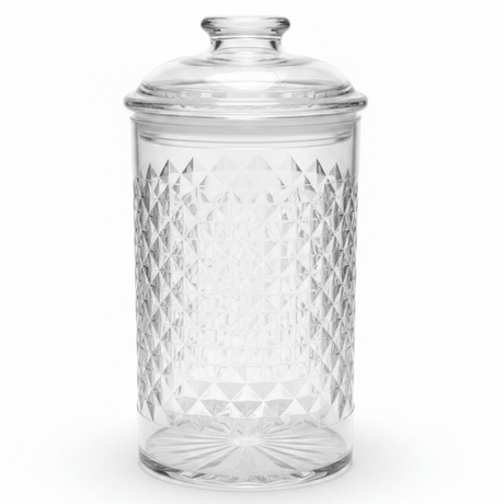 AKDC Premium Diamond Cut Airtight Acrylic Storage Canister with Lid for Food Storage 1200 ml - Al Kabayel Discount CentreAKDC Premium Diamond Cut Airtight Acrylic Storage Canister with Lid for Food Storage 1200 mlJars & Food SaversAKDCAl Kabayel Discount Centre