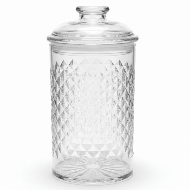 AKDC Premium Diamond Cut Airtight Acrylic Storage Canister with Lid for Food Storage 1200 ml - Al Kabayel Discount CentreAKDC Premium Diamond Cut Airtight Acrylic Storage Canister with Lid for Food Storage 1200 mlJars & Food SaversAKDCAl Kabayel Discount Centre