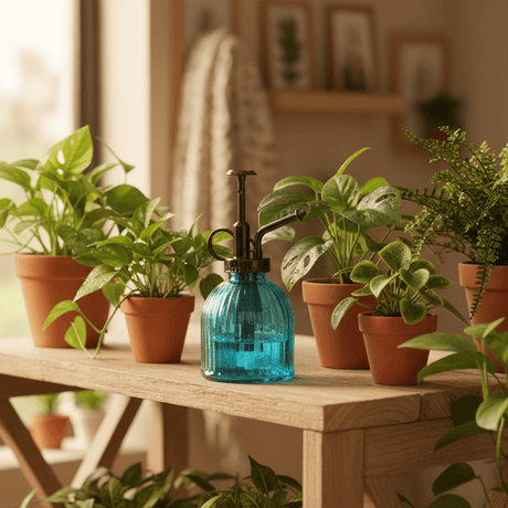 AKDC Premium Dual - Tone Blue & Black Glass Spray Bottle with Durable Metal Nozzle for Cleaning, Plants & Hair Mist – 200ml - Al Kabayel Discount CentreAKDC Premium Dual - Tone Blue & Black Glass Spray Bottle with Durable Metal Nozzle for Cleaning, Plants & Hair Mist – 200mlKitchen Utensils & GadgetsAKDCAl Kabayel Discount Centre