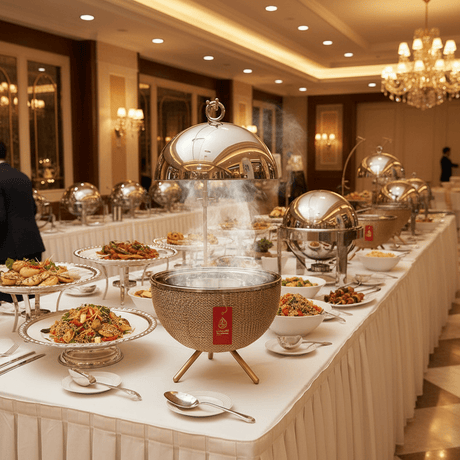 AKDC Premium Dual - Tone Silver Stainless Steel & Gold Metal Chafing Dish for Events, Parties & Catering Service – 4 L Capacity - Al Kabayel Discount CentreAKDC Premium Dual - Tone Silver Stainless Steel & Gold Metal Chafing Dish for Events, Parties & Catering Service – 4 L CapacityWarmersAKDCAl Kabayel Discount Centre