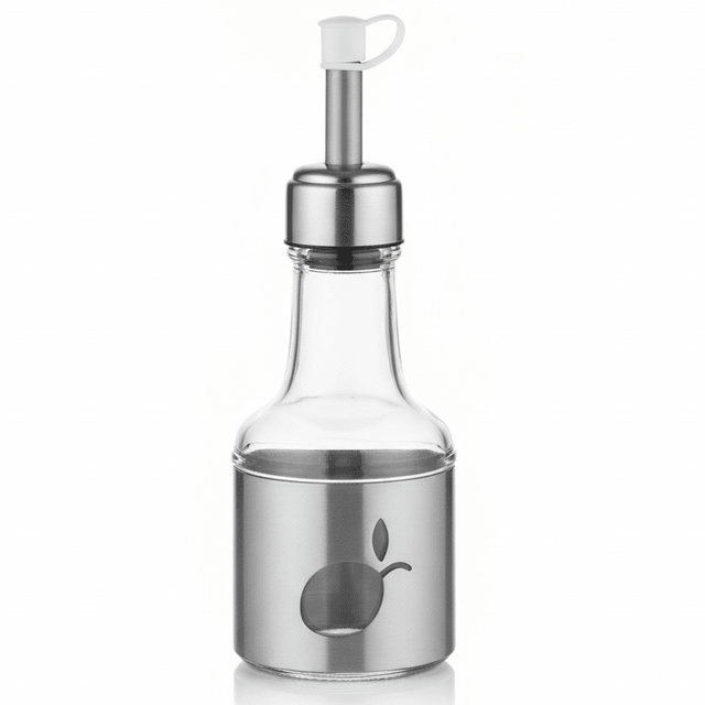 AKDC Premium Glass And Silver Metal Oil & Vinegar Dispenser Bottle with Lid for Kitchen & Dining – 250ml - Al Kabayel Discount CentreAKDC Premium Glass And Silver Metal Oil & Vinegar Dispenser Bottle with Lid for Kitchen & Dining – 250mlKitchen Utensils & GadgetsAKDCAl Kabayel Discount Centre