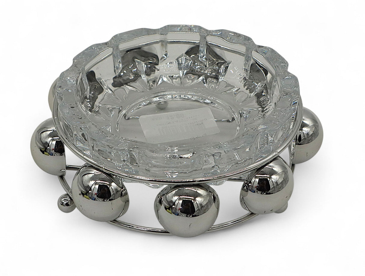 AKDC Premium Glass Ashtray with Elegant Silver Stand – Luxury Tabletop Smoking Accessory for Home, Office & Restaurants – 12×4 cm - Al Kabayel Discount CentreAKDC Premium Glass Ashtray with Elegant Silver Stand – Luxury Tabletop Smoking Accessory for Home, Office & Restaurants – 12×4 cmHome Décor AccentsAKDCAl Kabayel Discount Centre