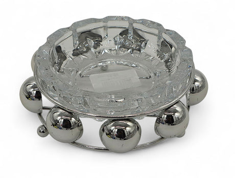 AKDC Premium Glass Ashtray with Elegant Silver Stand – Luxury Tabletop Smoking Accessory for Home, Office & Restaurants – 12×4 cm - Al Kabayel Discount CentreAKDC Premium Glass Ashtray with Elegant Silver Stand – Luxury Tabletop Smoking Accessory for Home, Office & Restaurants – 12×4 cmHome Décor AccentsAKDCAl Kabayel Discount Centre