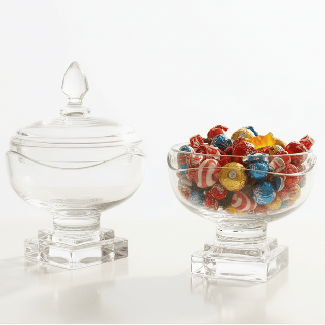 AKDC Premium Glass Candy Storage Jar with Lid Decorative Kitchen and Tabletop Sweet Holder 25 x 15 cm - Al Kabayel Discount CentreAKDC Premium Glass Candy Storage Jar with Lid Decorative Kitchen and Tabletop Sweet Holder 25 x 15 cmJars & Food SaversAKDCAl Kabayel Discount Centre