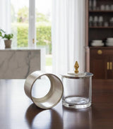 AKDC Premium Glass Sugar Pot with Silver Metal Lid and Gold Finish – Elegant Storage Jar for Sugar, Coffee, or Spices – Modern Kitchen Countertop Decor 10x10 cm - Al Kabayel Discount CentreAKDC Premium Glass Sugar Pot with Silver Metal Lid and Gold Finish – Elegant Storage Jar for Sugar, Coffee, or Spices – Modern Kitchen Countertop Decor 10x10 cmJars & Food SaversAKDCAl Kabayel Discount Centre